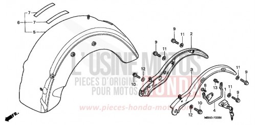 REAR FENDER VT1100C3W de 1998